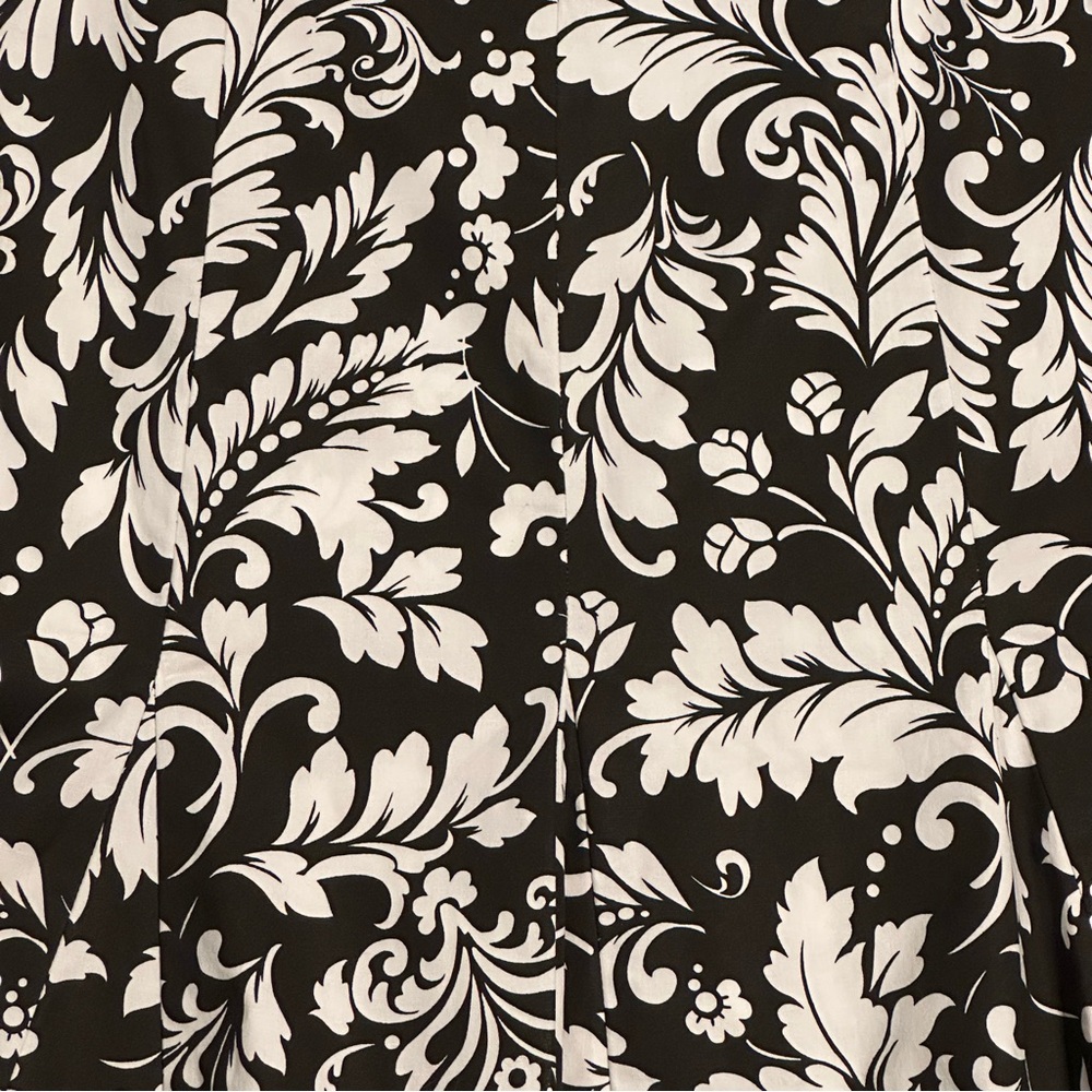 Notations Cotton Mermaid Flare Black and White Floral Midi Skirt size S - Picture 2 of 7
